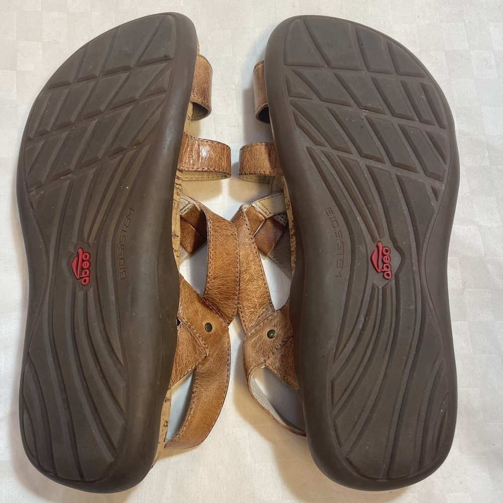 ABEO Bea-Braid Neutral Low Heel Sandals Brown Womens 8 - Picture 6 of 7